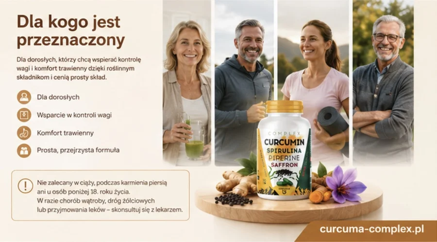 Curcuma Complex — roślinne kapsułki dla dorosłych jako dodatek do zbilansowanej diety