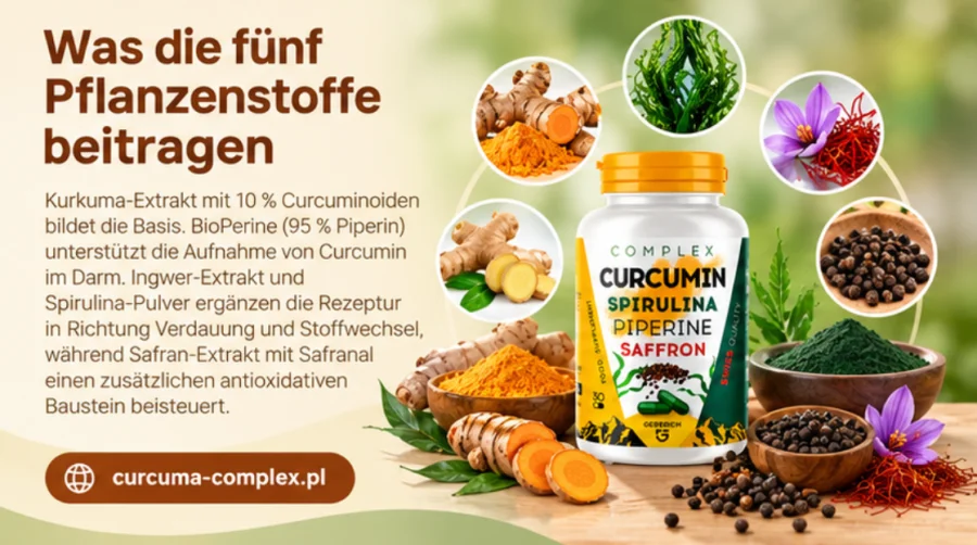 Curcuma Complex – was die fünf Pflanzenstoffe bewirken sollen